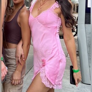 Bubble gum pink silky dress